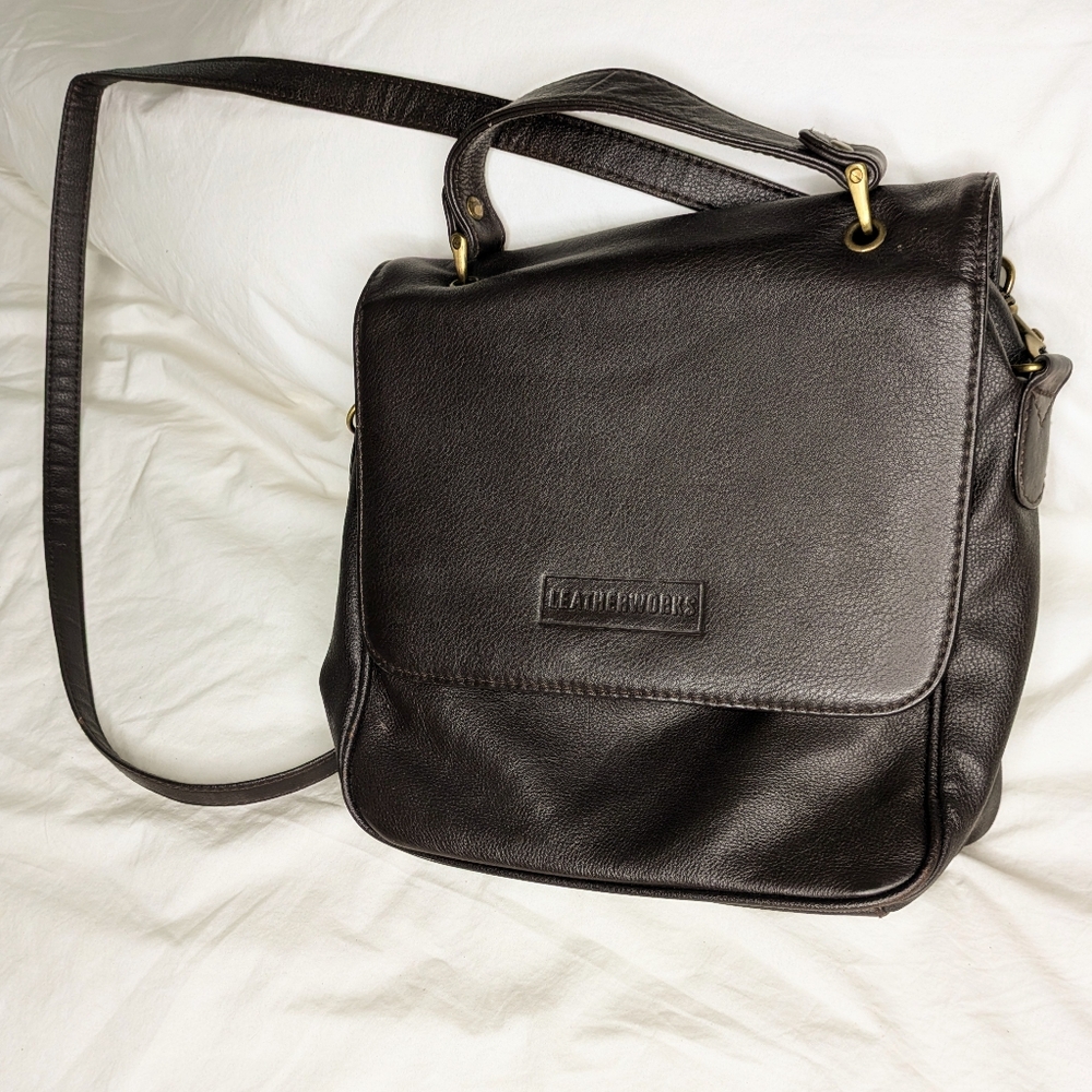 Leatherworks Brown Leather Satchel Style Handbag